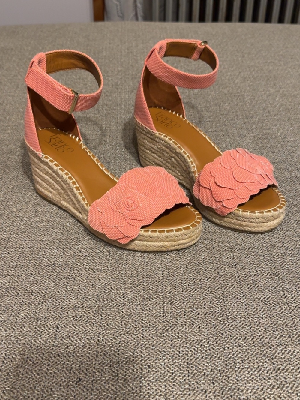 Franco Sarto Pink Floral Wedge Sandals